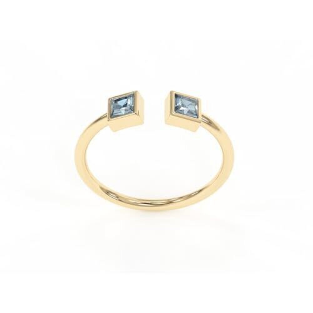 8806 Blue Aquamarine Rings, 18K Gold Rings Teen Girls That Don't Tarnish